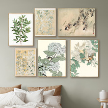 新中式装饰画组合工笔兰花古典艺术禅意轻奢客厅入户玄关壁画挂画