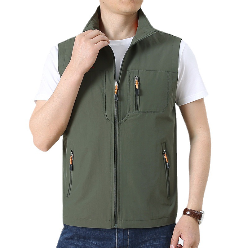 Chaleco transfronterizo de los hombres al aire libre multi-Bolsillo pesca fotografía publicidad secado rápido más tamaño Chaleco de procesamiento LOGO al por mayor