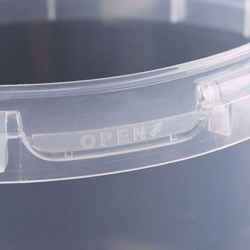 Plastic bucket food-grade sealed transparent handle milk tea packing round bucket thickened small water bucket 5L square bucket 5 liters
