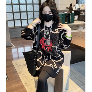 5187 In-Stock Versatile Casual Trendy Mid-Length Thick Sweatshirt with Print Hip-Hop Long Sleeve Round Neck Pullover