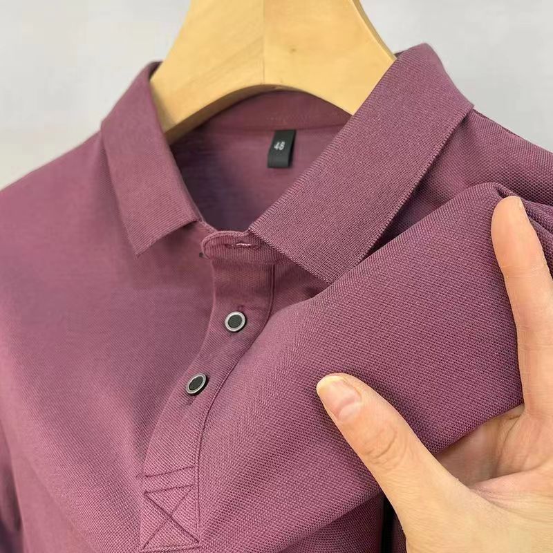 Polo da uomo in cotone a maniche corte stile estivo casual_voghion.com
