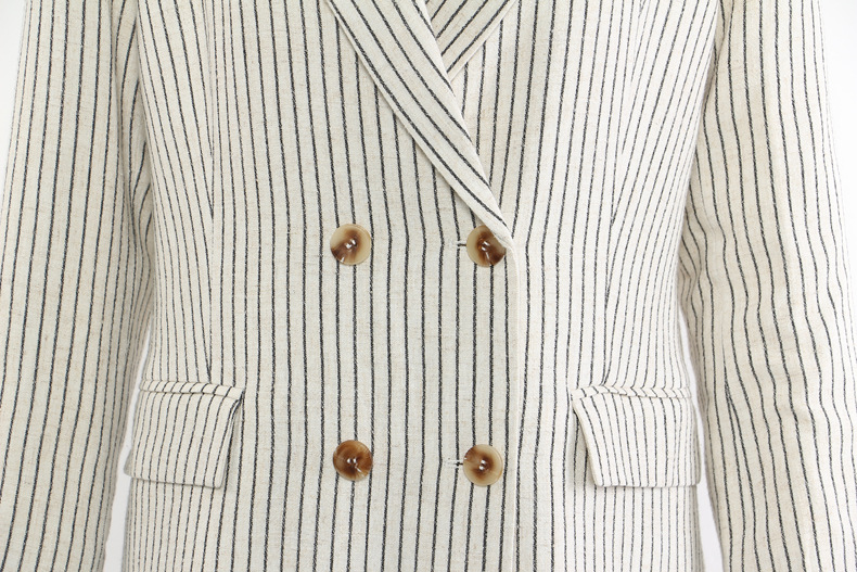 Ensemble deux pièces GraceChic GraceChic 25 cm, rayé coton et lin, avec short, style décontracté, référence 1788_voghion.com