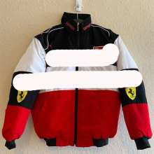 亚马逊爆款2021冬季跨境新款外贸女装印花机车棉服宽松外套棉衣女