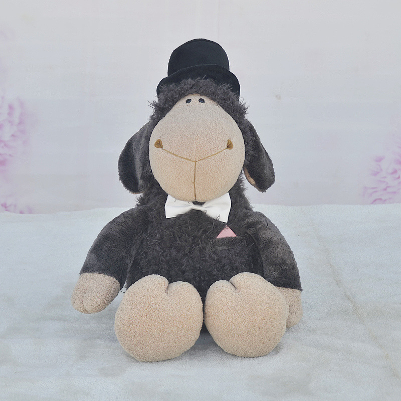 Linda muñeca de cordero somnoliento sombrero de dormir oveja feo lindo juguete de peluche muñeca de trapo para niños almohada muñeca de oveja lobo transfronterizo