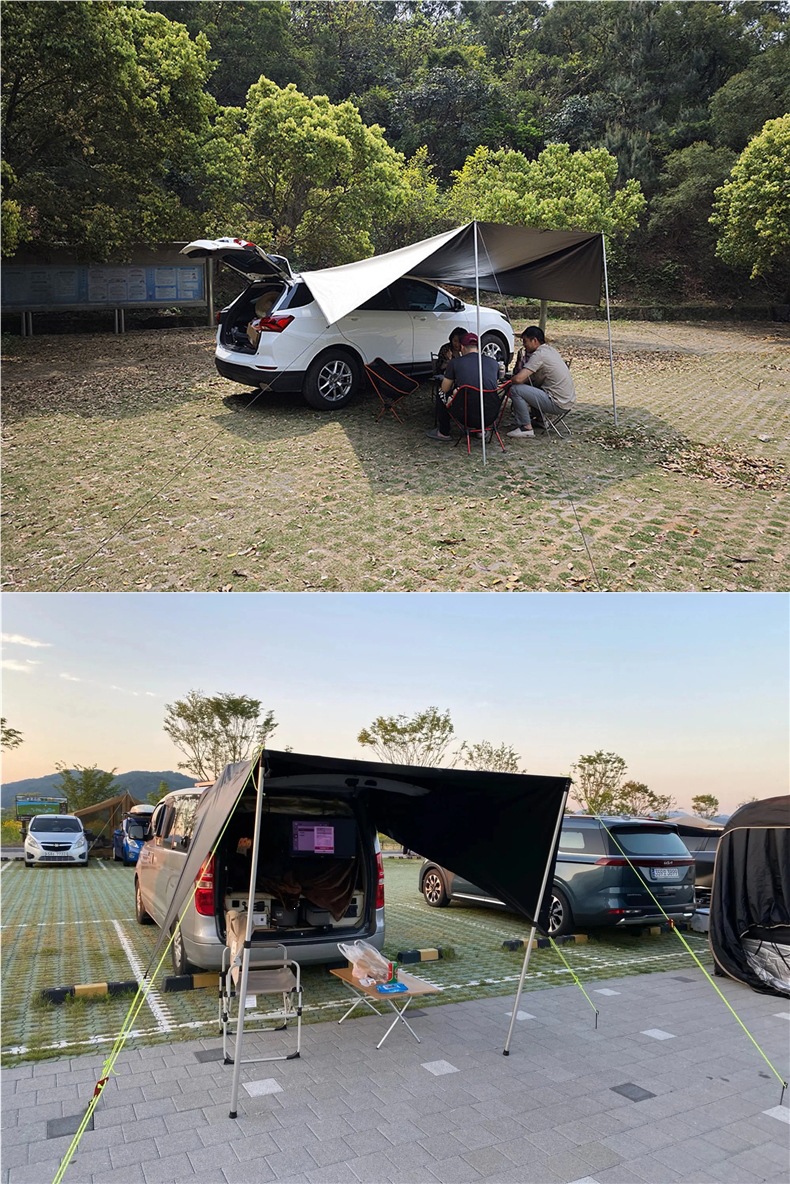 Car Side Canopy, Car Rear Canopy, Outdoor Camping Vinyl Single-Layer Sunshade, Car Rear Tent Equipment