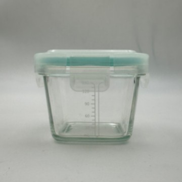 Cuenco de alimentos suplementarios para bebés calentado por microondas, caja de almuerzo con cubierta, huevo al vapor, caja de muestra de alimentos cocinados, caja de vidrio