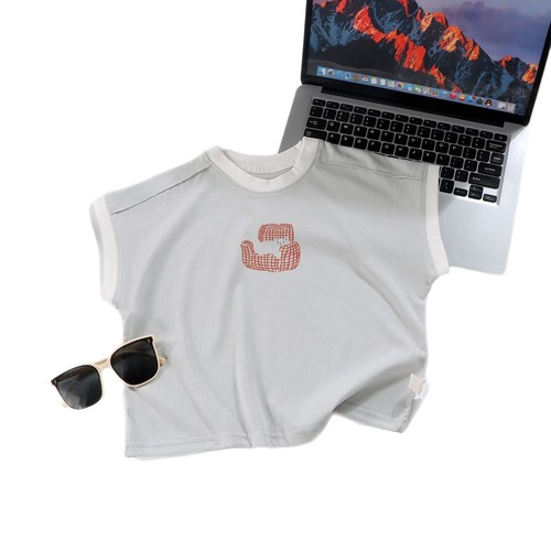 Children's sleeveless cotton T-shirt 2025 summer new boy summer wear Korean style casual small and medium children's top versatile children's clothing
