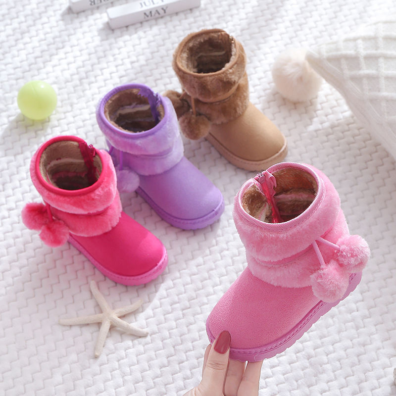 baby Boots girl Snow boots Plush thickening Central boot Boy Bootie Baby Shoes Children's Boots 13 11 year