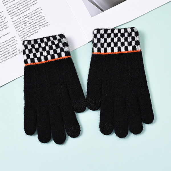 Customized Touch Screen Gloves for Boys and Older Children, Winter Warm Jacquard Fleece-Lined Children's Cold-Proof Gloves, Can Be Designed for Children