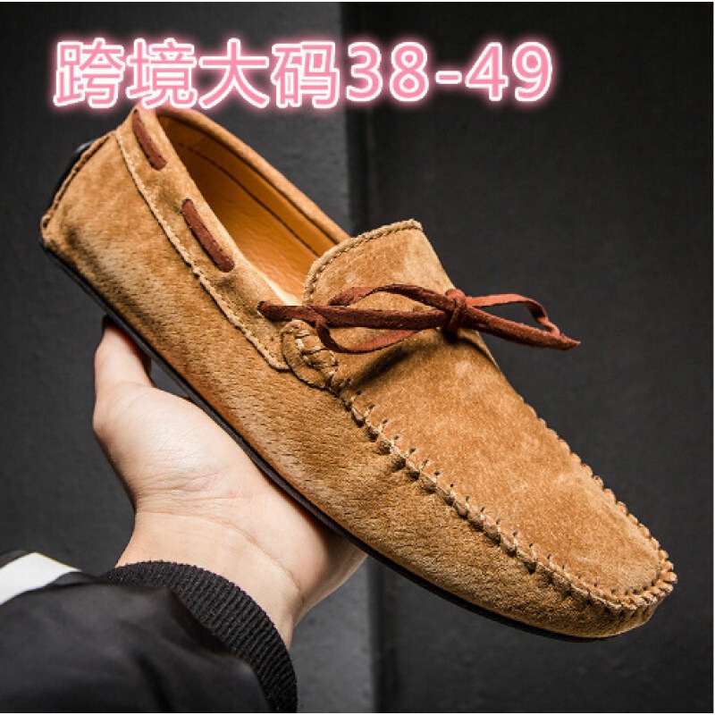 Foreign Trade Hot Summer New Cross-Border Large Size Men's Casual Versatile Breathable Genuine Leather Lazy Slip-On Beanie Shoes Foreign Trade Hot Summer New Cross-Border Large Size Men's Casual Versatile Breathable Genuine Leather Lazy Slip-On Beanie Shoes