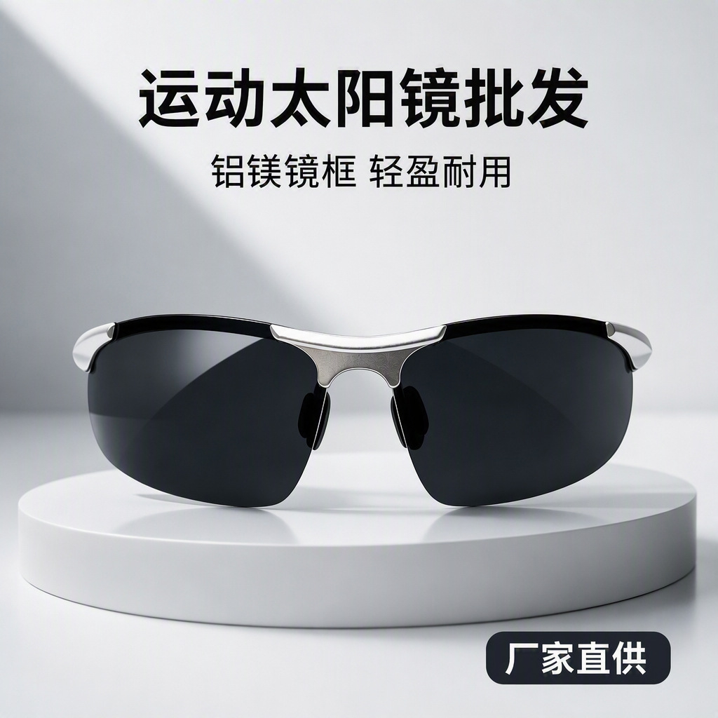 Men's sun-shielding aluminum-magnesium polarized sunglasses, suitable for driving and outdoor activities, available for wholesale directly from the factory
