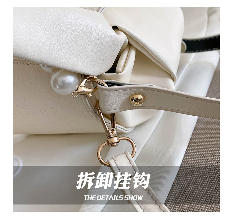 Fashion Solid Color Pearl Chain Shoulder Messenger Portable Bag display picture 23