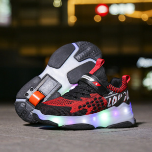 Step Lego heywalk shoes double wheel LED light shoes spring new wheel shoes student Roller Skates roller skates manufacturers