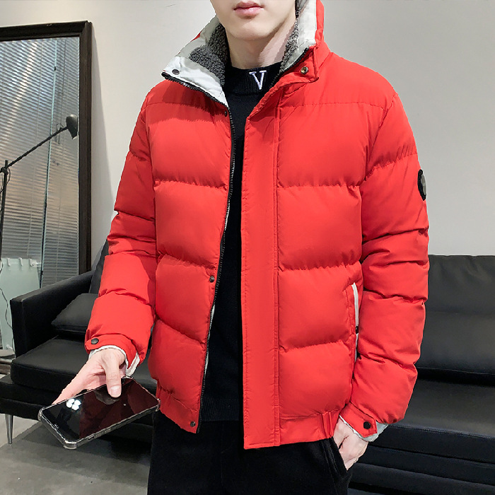 Abrigo de algodón acolchado abrigo de invierno de los hombres abrigo de algodón acolchado de los hombres abajo algodón de los hombres engrosada abrigo de algodón acolchado de los hombres de color sólido ropa transfronteriza venta al por mayor