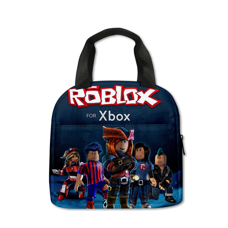 3D 新しい Roblox ROBLOX ランチバッグ小学生ランチボックスバッグ diy アイスバッグポリエステルプリント食事バッグ|undefined