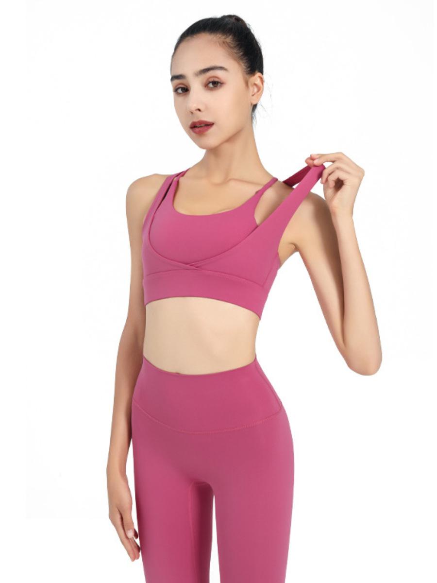 Doble correa de hombro ropa interior deportiva espalda a prueba golpes correr push up entrenamiento chaleco se puede usar fuera fitness ropa yoga sujetador