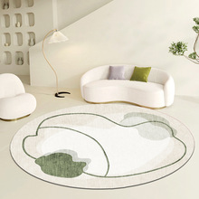 北欧水晶绒地毯家用圆形电脑椅地垫客厅卧室梳妆台吸水耐脏脚垫