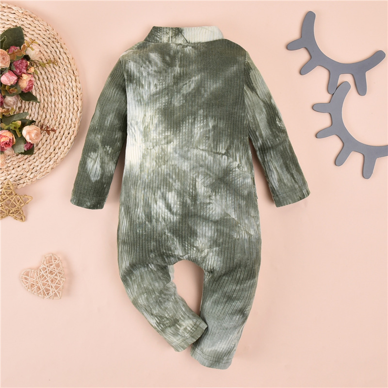 2021 Autumn Children's Clothing New Baby Long-sleeved Jumpsuit Chinese Style Ink Painting Boys And Girls Tie-dyed Jumpsuit display picture 9