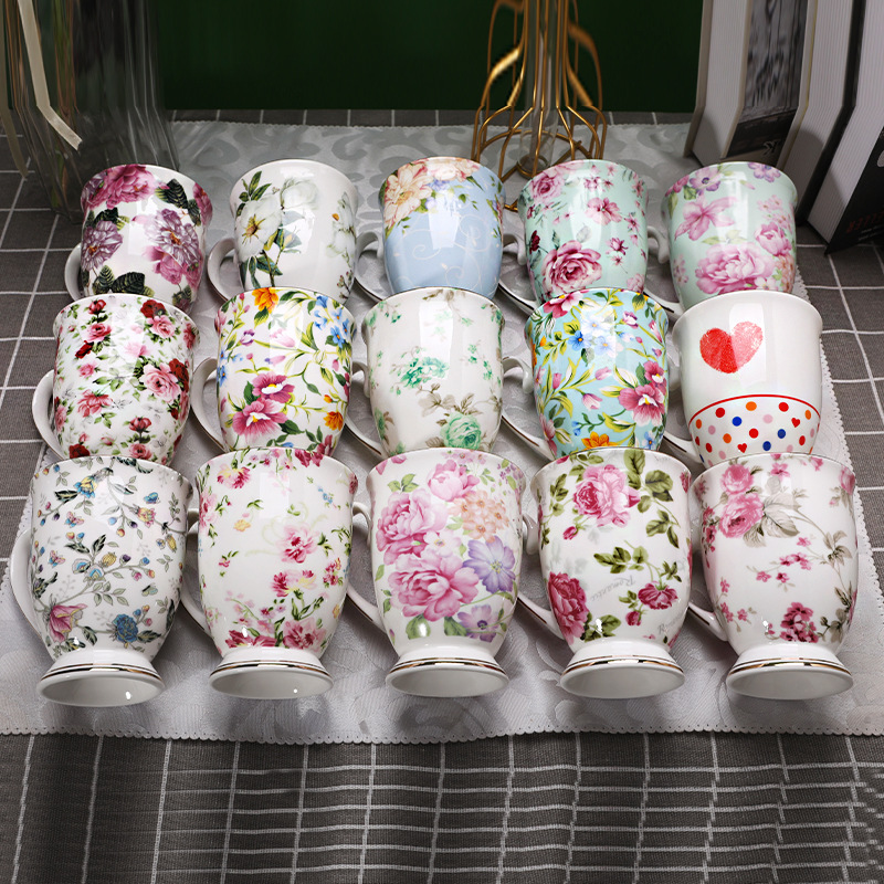 骨质瓷马克杯精品咖啡杯款式多样礼品套装可印制logo外贸批发水杯