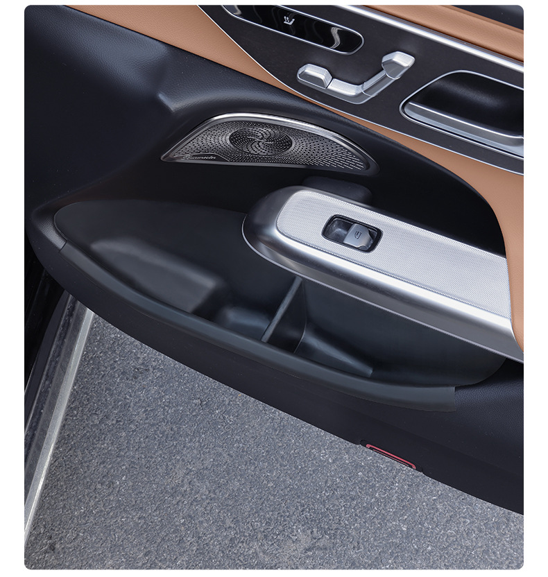 Mercedes-Benz E300L New E-Class E260L Door Storage Pocket Tpe Door Slot Pad Storage Box Organizer Car Interior Accessories