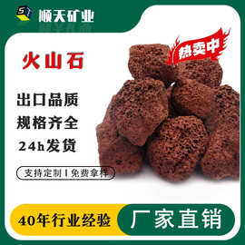 厂家批发火山石多肉种植园艺火山石多孔黑色红色水族造景用火山岩