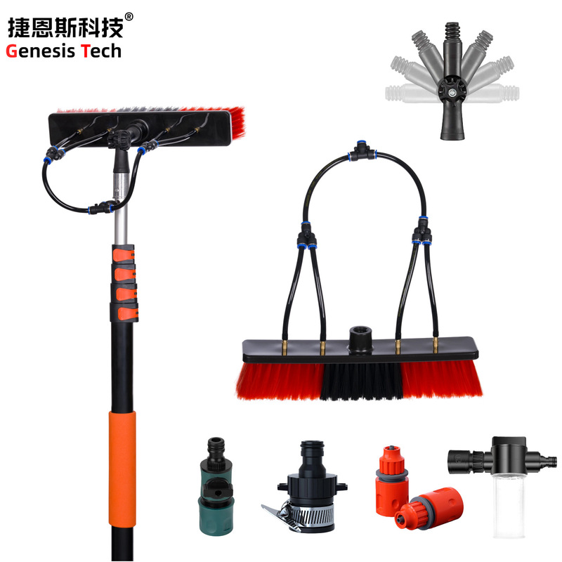 Solar Photovoltaic Panel Cleaning Brush, Panel Cleaning Telescopic Rod Tool, Water Brush, Photovoltaic Cleaning Tool, Cross-Border