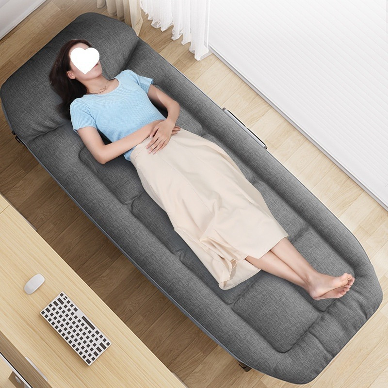 昼休み折りたたみベッドマットレス一体型シングルシンプルポータブルオフィス昼寝キャンプベッド多機能リクライニングチェア金属|undefined
