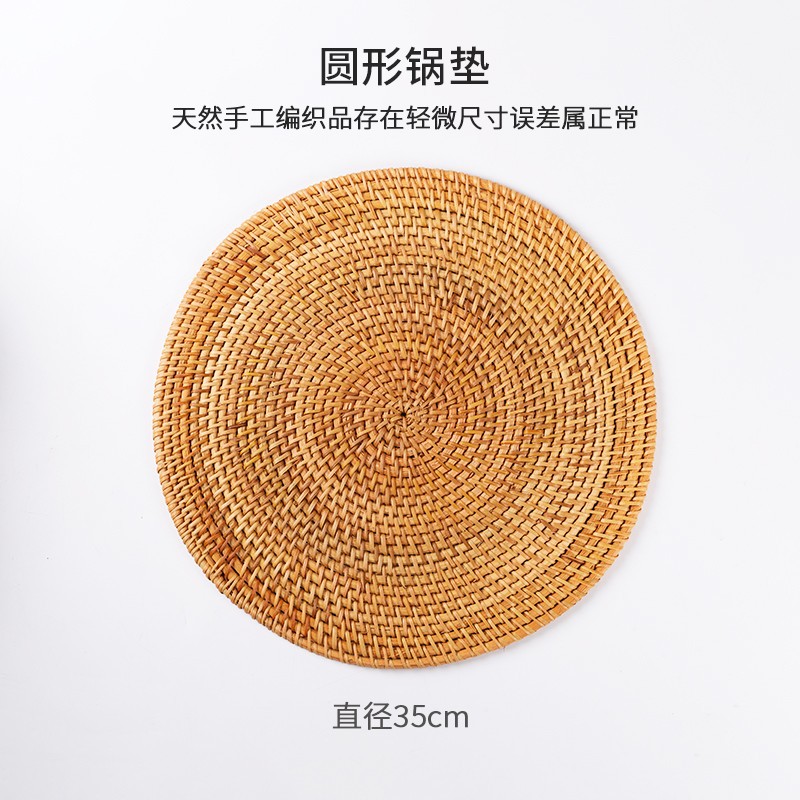 Posavasos de ratán vietnamita, teteras hechas a mano, ceremonia del té, juego de té, mantel de aislamiento térmico, mesa de comedor, plato de salud a prueba de escaldaduras, taza