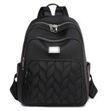 外贸法国专柜背包女唐嫣同款麦穗纹双肩包旅行大容量牛津布休闲包