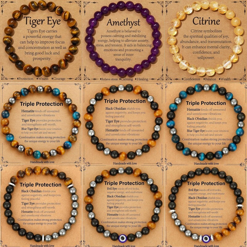 Temu Xiyin Tk Amazon Hot-Selling Bracelet Obsidian Magnet Yellow Tiger Eye Triple Protection Bracelet Wholesale in Stock Temu Xiyin Tk Amazon Hot-Selling Bracelet Obsidian Magnet Yellow Tiger Eye Triple Protection Bracelet Wholesale in Stock