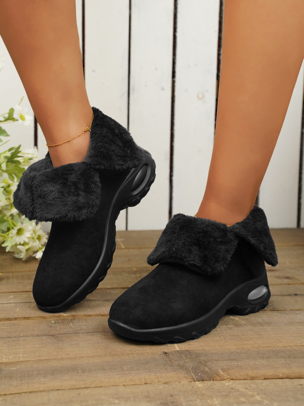 Große, kurze Stiefel mit Leopardenmuster und Kaschmir-Baumwollstiefeln für Damen, neue, warme Winterstiefel mit dicker Sohle_voghion.com