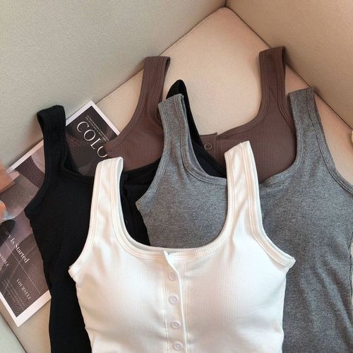 Wireless bralette with chest pads, modal camisole for women—sexy, hot girl style, beautiful back design, outerwear sleeveless bottoming top with built-in control.