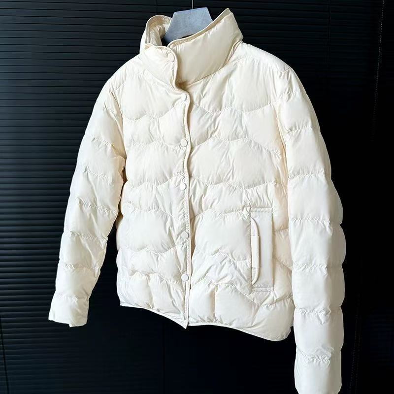 90白鸭绒轻薄羽绒服女短款2025冬新款韩版高级感简约立领保暖外套|undefined