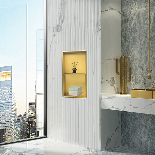 Stainless steel wall niche shelf storage cabinet bathroom hotel wall-mounted cabinet bookshelf stainless steel wall niche