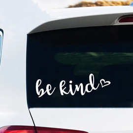 外贸贴纸Be Kind英文汽车贴车窗后档玻璃车尾保险杠装饰贴花防水