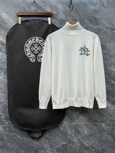 1.1 Correct Version of Miu Autumn and Winter Celine Crowe's Chh Classic Cross Cashmere Blended Turtleneck Sweater for Men and Women