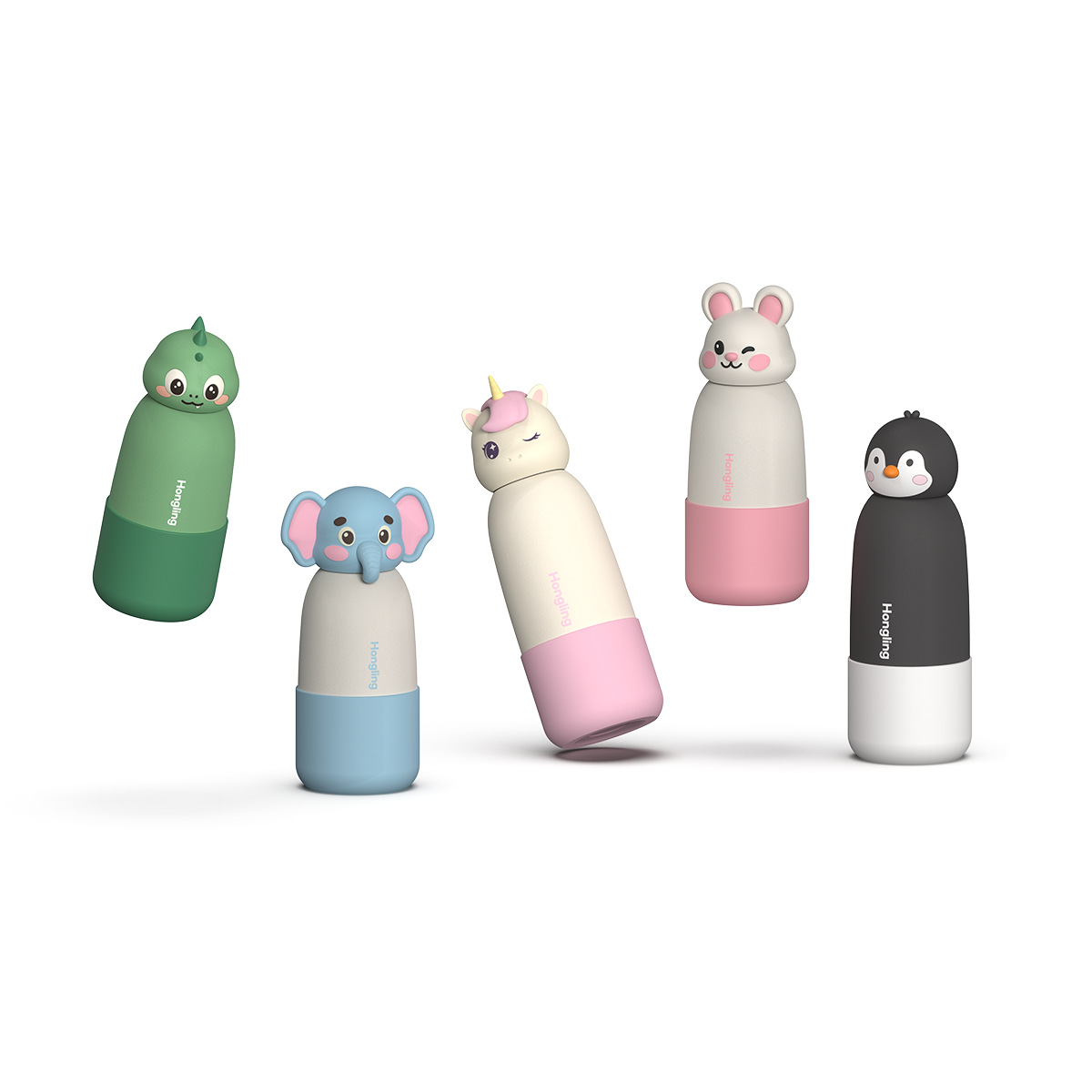 Taza de aislamiento al vacío de acero inoxidable de explosión transfronteriza lindo cabeza de panda de dibujos animados taza de agua para niños taza de paja portátil al aire libre