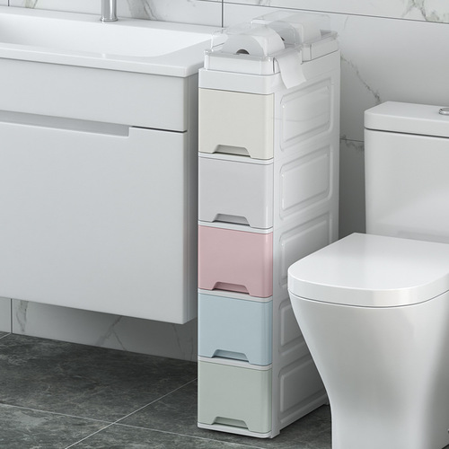 Bathroom shelf storage, floor-mounted, toilet seat caddy, gap storage, no drilling, washbasin, cosmetic storage cabinet