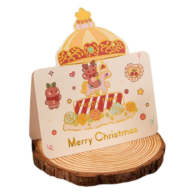 Рождественская бронзовая открытка Подарочная карта цветочный магазин подарок для выпечки маленькая карта Фабрика оптовой открытки благословения