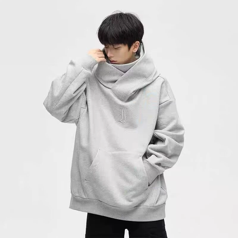 Деми-сезонный худи oversized из тонкого флиса, хип-хоп стиль, длинный пуловер
