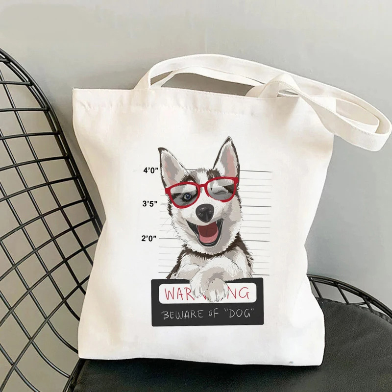 狗购物袋可重复使用 Bolsas De Tela 帆布购物袋Sac Cabas 购物袋