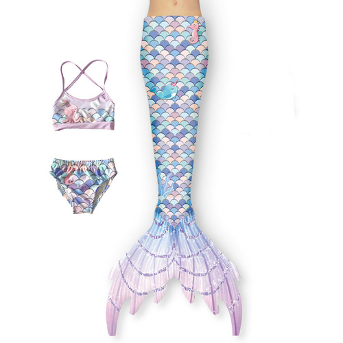 Children Mermaid Swimwear Mermaid Brastraps Fish Tail Girls Princess Dress Costume