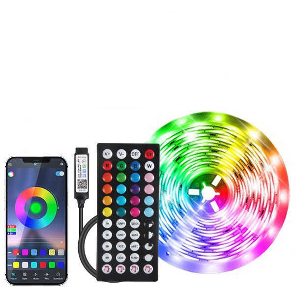 Kit de tiras de luz LED RGB de 5V inteligentes con control remoto wifi para mayoristas, tiras de luz coloridas para fondo de TV y luz de ambiente.