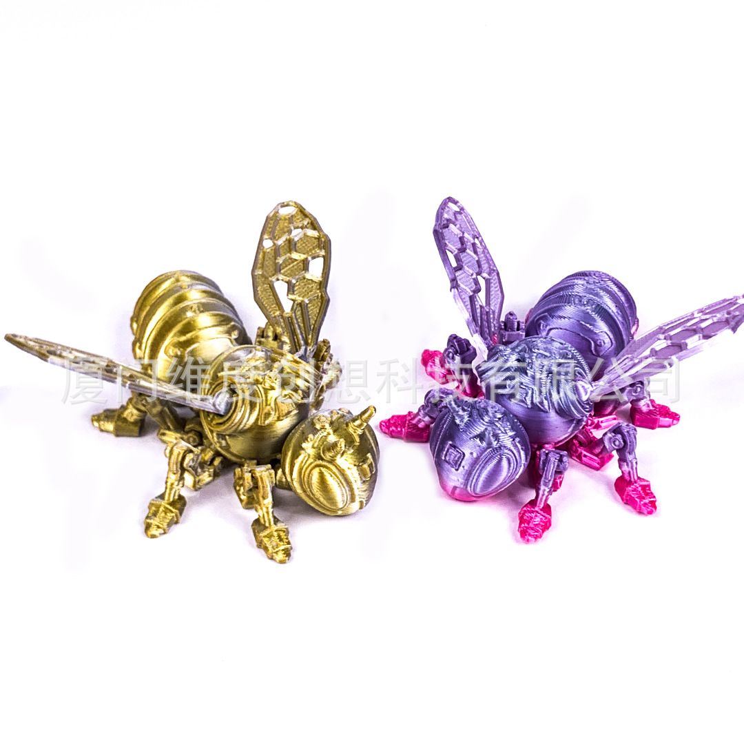 Juguetes de impresión 3D red todo el cuerpo articulaciones móviles mecánicas abejas descomprimir libremente oscilar juguetes decorativos creativos