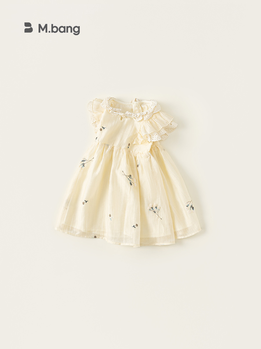 Youbao ropa para niños niña vestido bordado con hebilla de disco vestido de princesa china de verano vestido de niños bordado con borde de encaje image 4