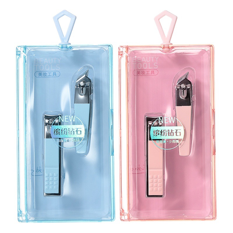 Lmltop a cuadros cortaúñas 2-pieza plana oblicua cortaúñas traje de acero inoxidable manicura herramientas sy543