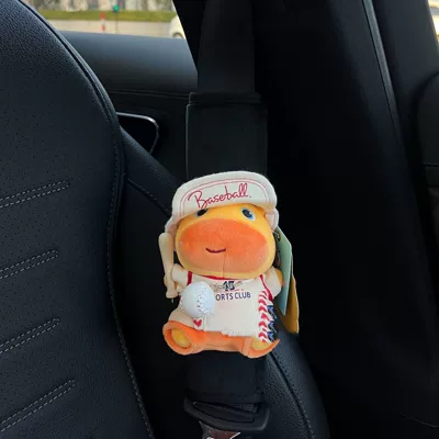 Hamburger Capybara Lulu Car Seat belt shoulder pad - baseball-lulu1-black-shoulder-pad