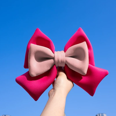 electric car helmet accessories, Motosiklet dəbilqələri - big-rose-red-small-pink-bow