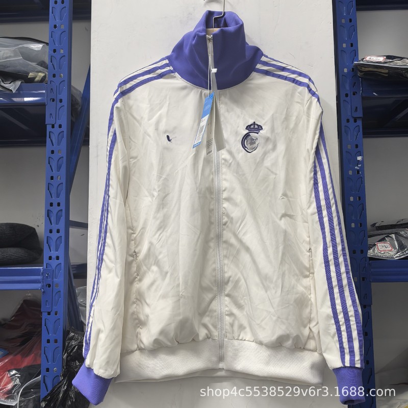 高品質パリフランスマン L ロイヤルレトロ刺繍肥厚ジッパー防雨ウインドブレーカーサッカーユニフォームファン|undefined