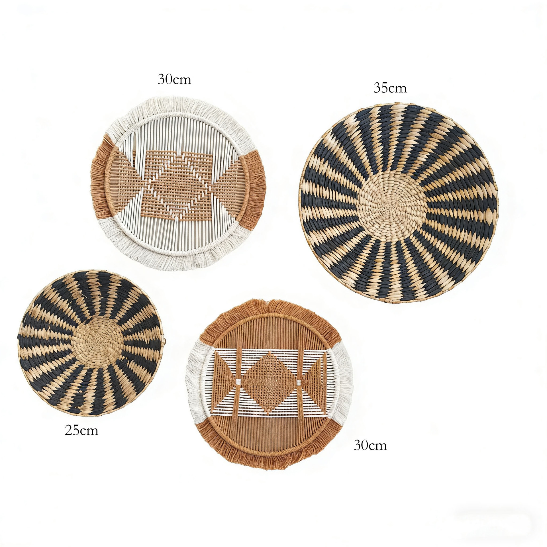 Amazon nuevo tejido de paja artesanal pared bohemia combinación de pared casa vivienda decoración de pared en stock